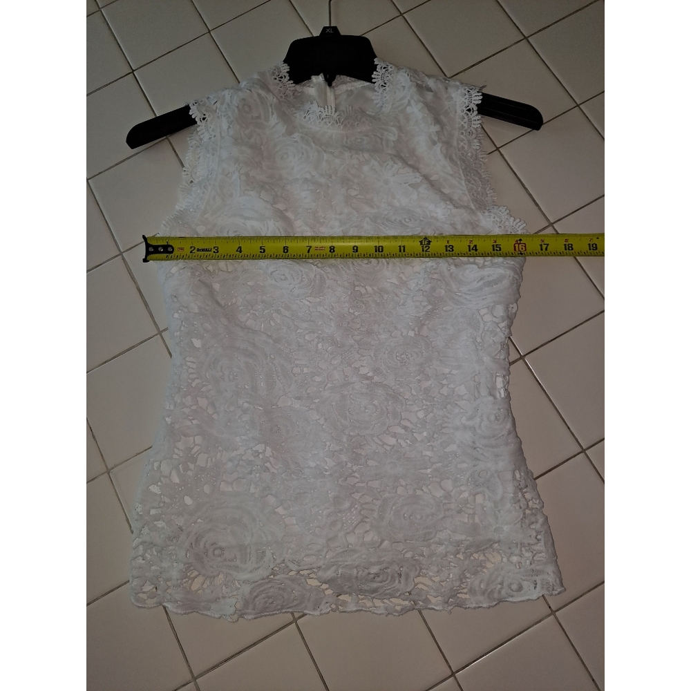 Women’s lace sleeveless blouse tank top summer party holiday costume travel work - Picture 7 of 10